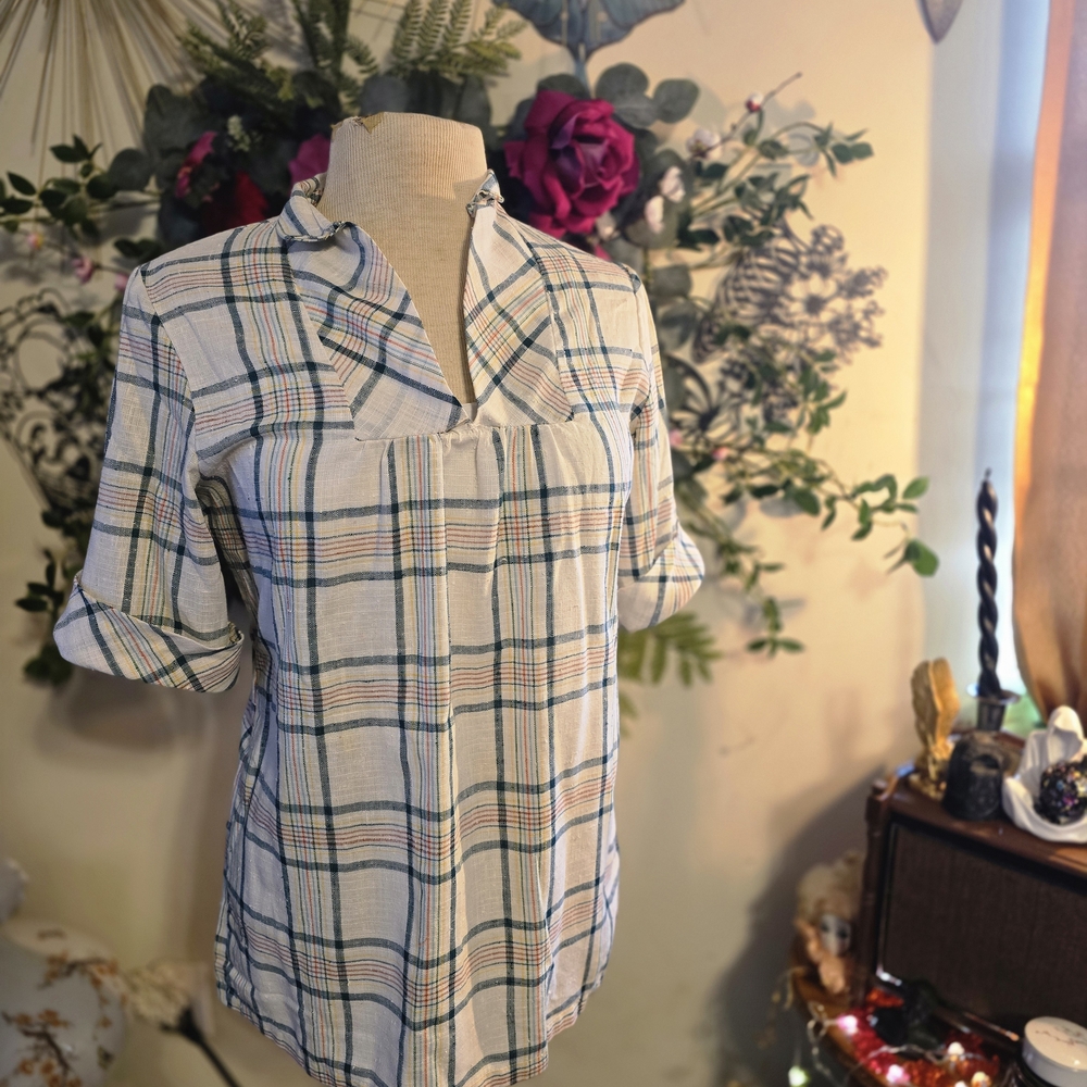 VTG 1970s Plaid Women's Top